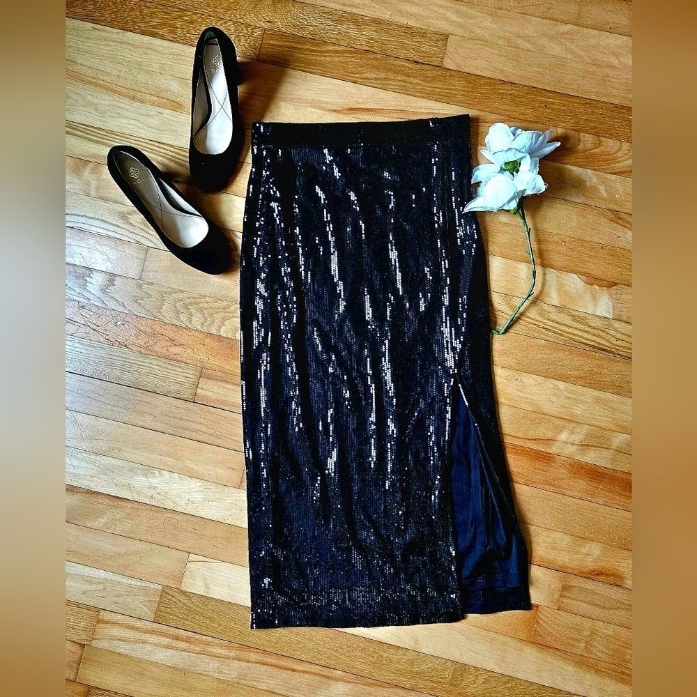Rachel Zoe Sequined Long Skirt